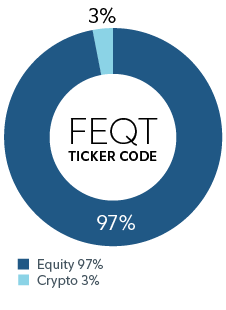 A pie chart showing that Fidelity All-in-One Equity ETF is 97% equity and 3% crypto.